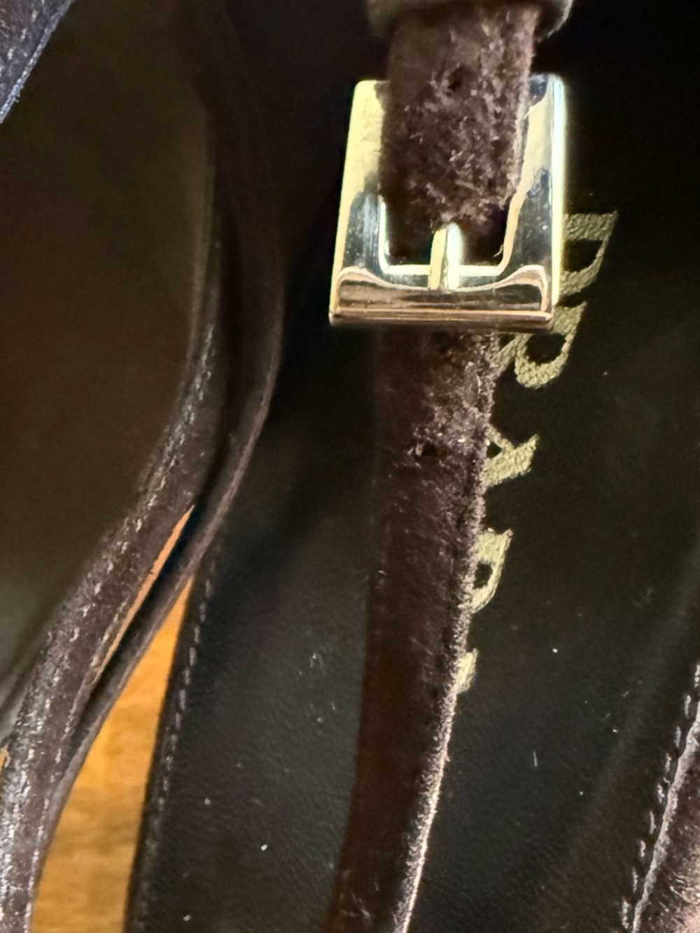 Prada Sandal Dark Brown Suede Wedge with Ankle Buckle - Picture 6 of 9